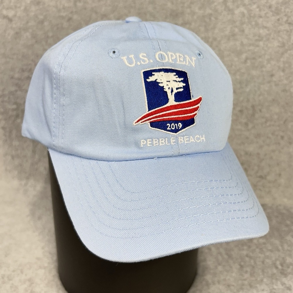US Open 2019 Pebble Beach Light Blue Adjustable Golf Hat USGA Member MINT